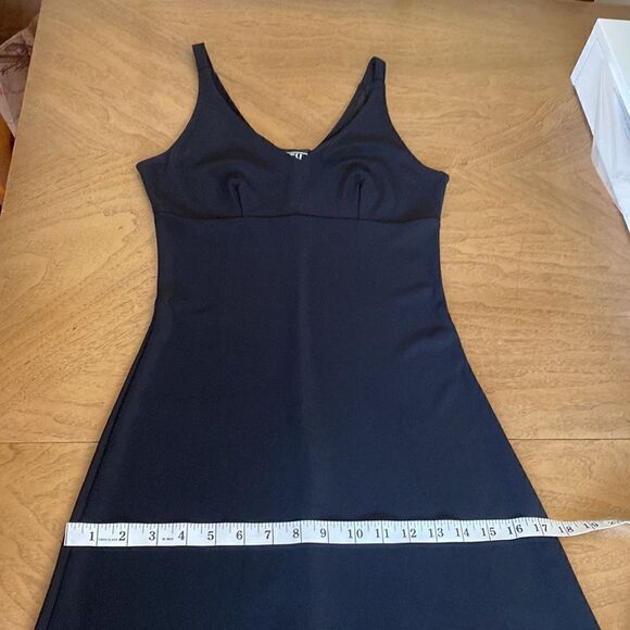 Vintage 90's Black Ribbed Stretch Mini Dress Size Small - Picture 12 of 13